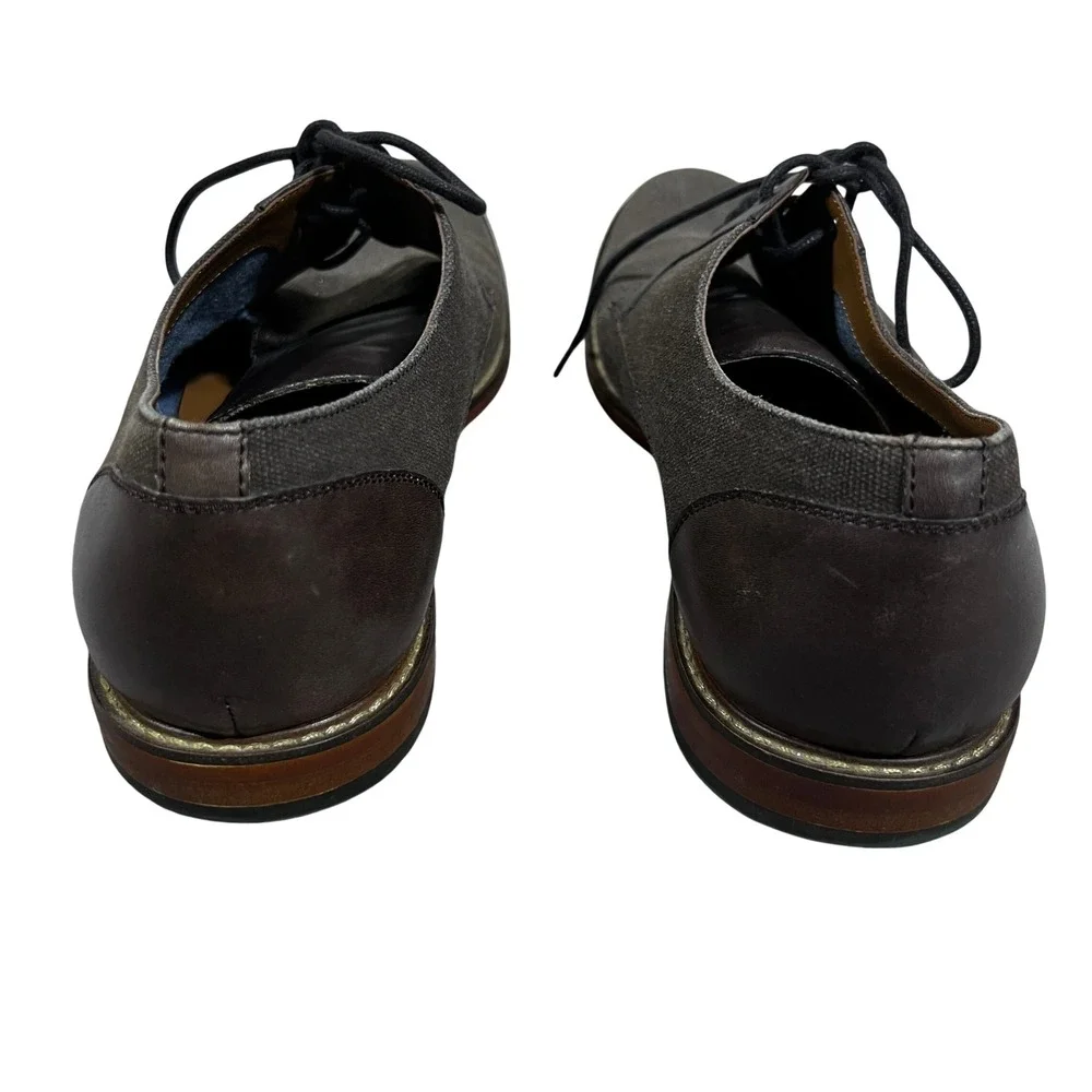 Aldo Canvas and Faux Leather Derby Mixed Media Oxford Shoes Brown Size 11